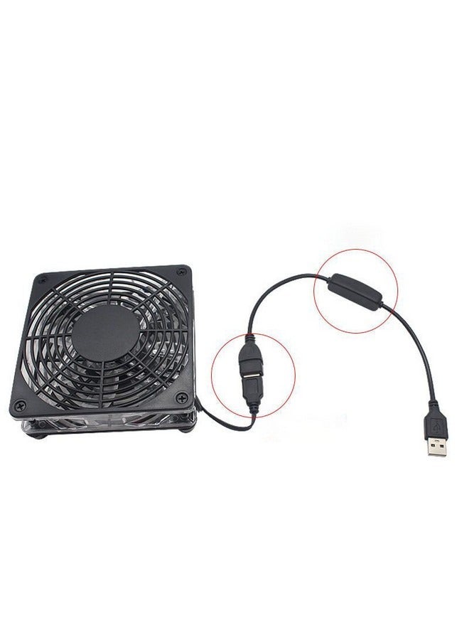 مروحة تبريد جهاز التوجيه تصميم هادئ، صندوق فك التشفير البصري للقطط، قاعدة حامل مشعاع التبريد، جهاز توجيه تدفق الهواء العالي الصامت، بالوعة الحرارة لصندوق تلفزيون مبرد الكمبيوتر - Image 3