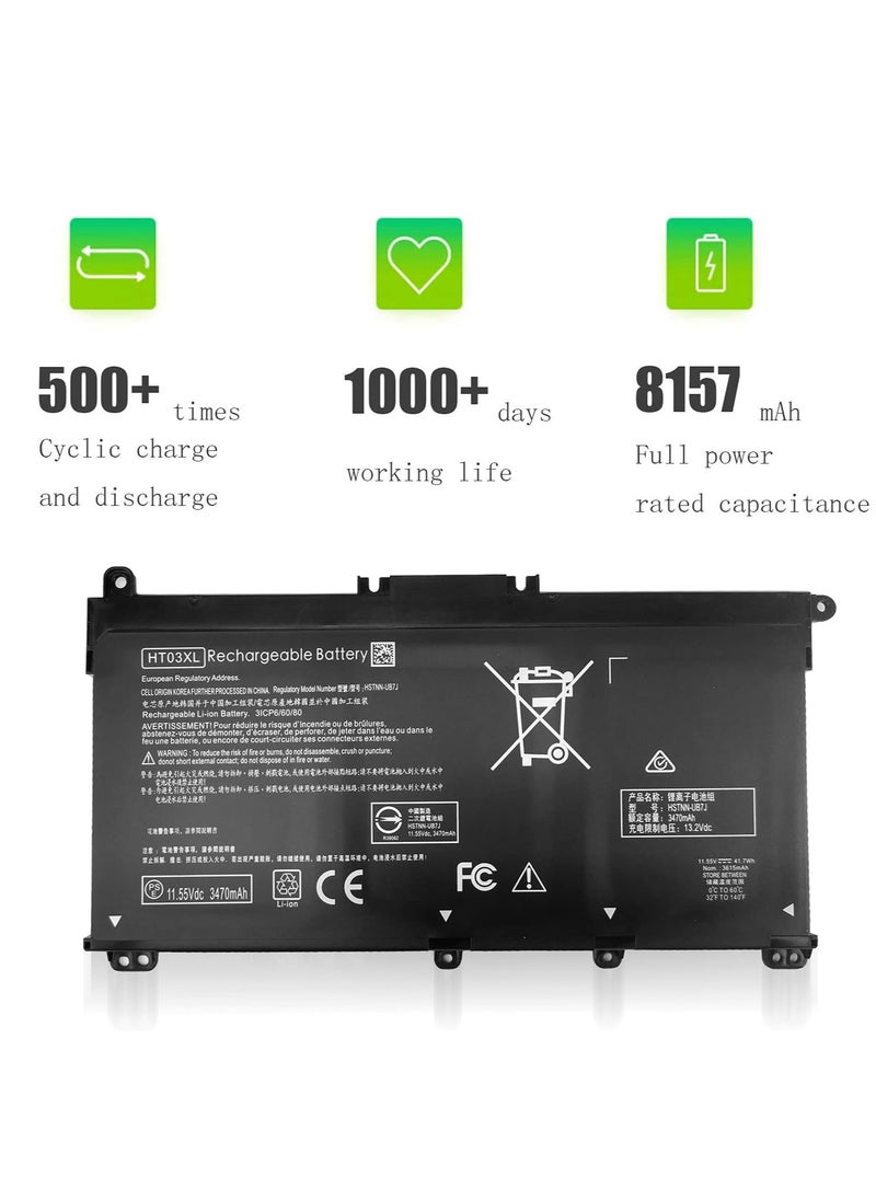 Max Power HT03XL L11119-855 Battery for HP Pavilion 15-DA 15-DB 15-DW 15-CS 15-DY 17-BY 17-CA 14-CE 14-CF 14-DF 14-DQ 14-DK 14M-DH 15-da0014dx 15-cs0053cl 15-dw0043dx 15t-dw100 15z-cw100 17-by1053dx L11421-422  - Image 2