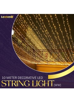 Lexton Lexton 10 Meter Decorative Led String Light Plug Sourced for Indoor Outdoor Decorations Warm White Pack of 1Plastic  - Image 5