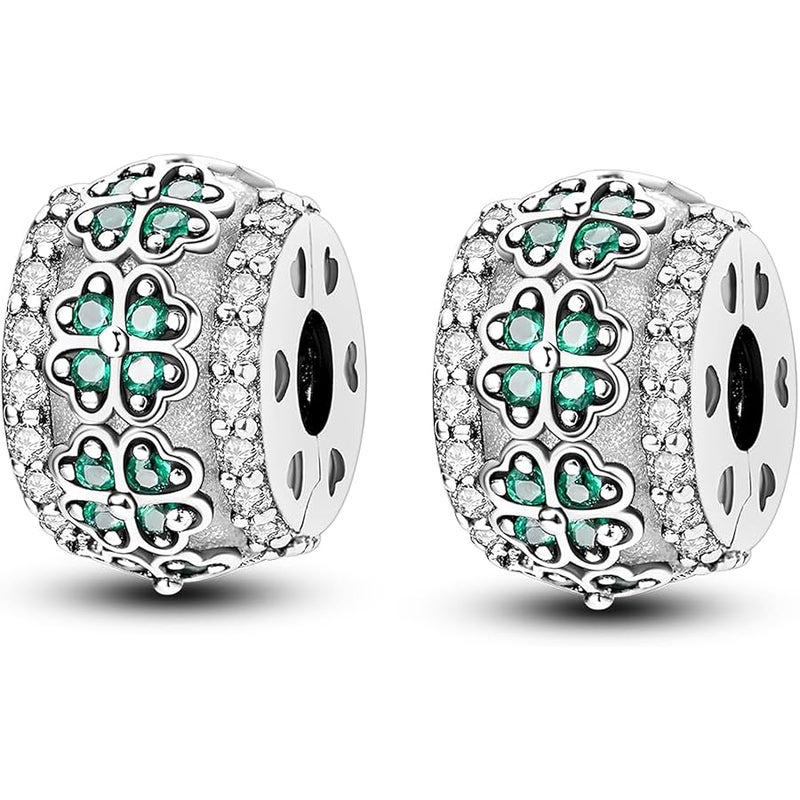 Parmuz Clip Spacer Charme fr Armband 925 Sterlingsilber Pave Cubic Zirkonia Clip Lock Spacer Stopper Charm Bead Star Moon Evil Eye Charm Schmuck Geschenk fr Frau - Image 1