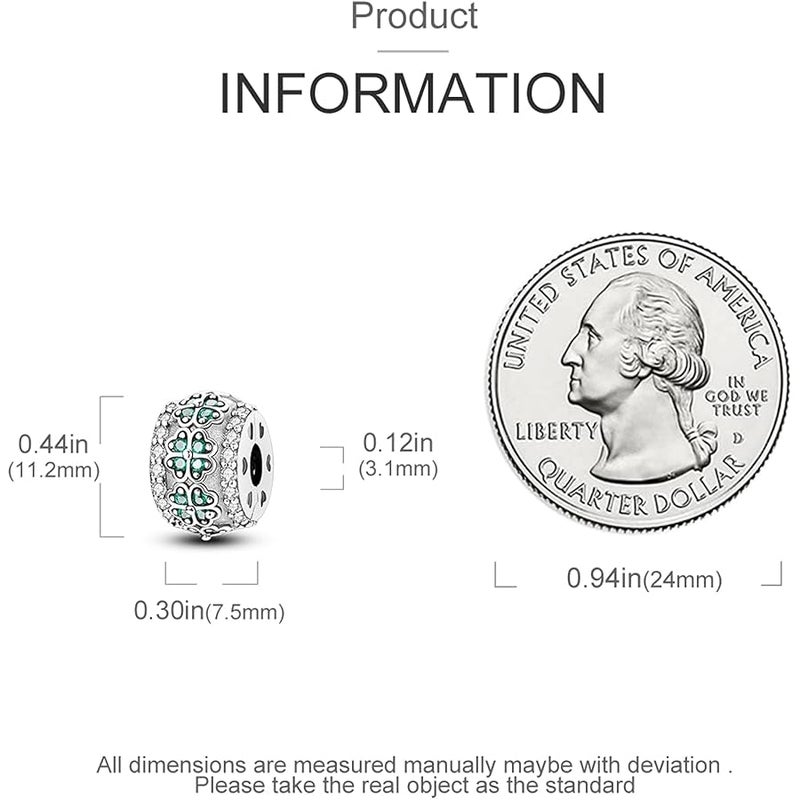 Parmuz Clip Spacer Charme fr Armband 925 Sterlingsilber Pave Cubic Zirkonia Clip Lock Spacer Stopper Charm Bead Star Moon Evil Eye Charm Schmuck Geschenk fr Frau - Image 3