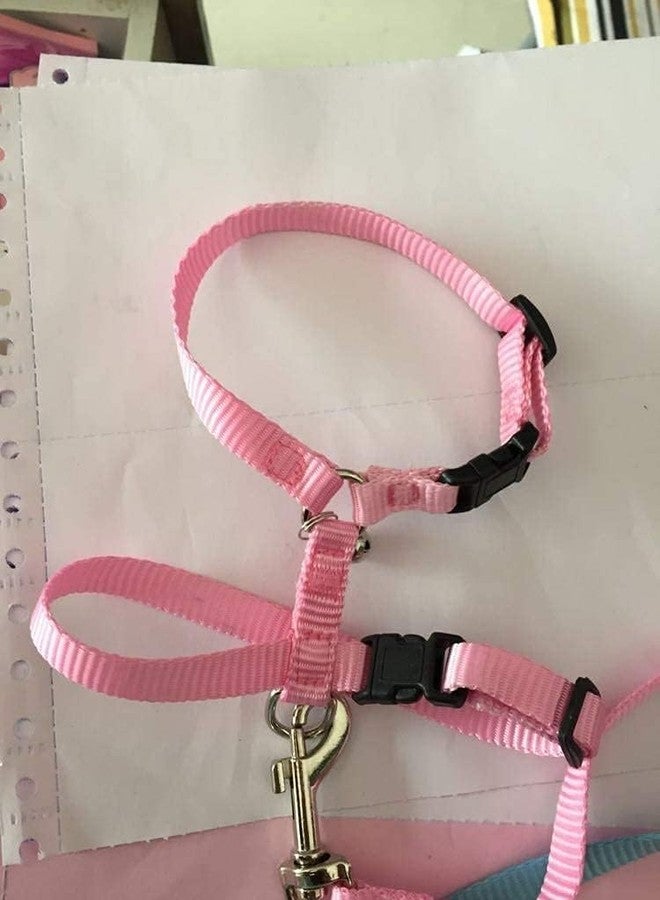 hokmly Adjustable Small Pet Hedgehog Harness for Training Playing Traction Rope (Pink) - Image 4