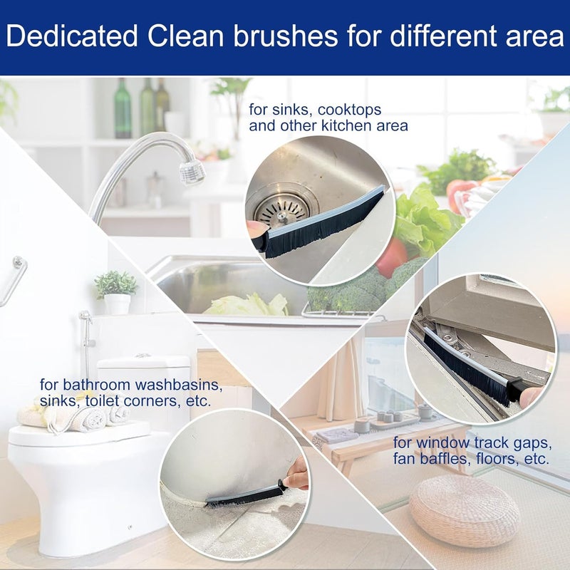 DEVHEART Gap Cleaning Brush, Hard-Bristled Crevice Cleaning Brush, Dead Corners Multifunctional Brushes, Bathroom Crevice, Groove Cleaning Brushes for Shutter Kitchen Bathtubs Tiles (Pack of 5) - Image 4