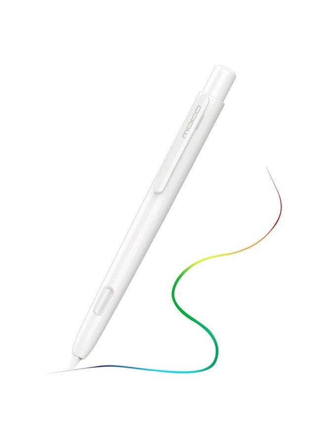 MoKo Holder Sleeve Compatible with Apple Pencil 2nd Generation, Retractable PC Pen Sleeve with Sturdy Clip for iPad Air 5th/4th Gen, iPad Pro 11/Pro 12.9 2021/2020, iPad Mini 6 2021, White - Image 1