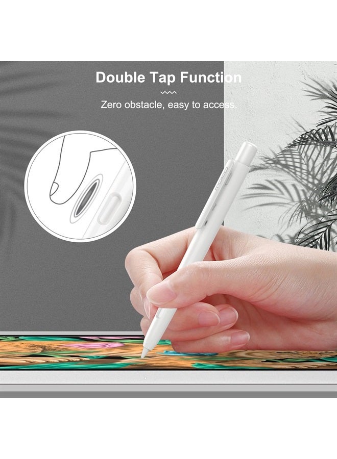 MoKo Holder Sleeve Compatible with Apple Pencil 2nd Generation, Retractable PC Pen Sleeve with Sturdy Clip for iPad Air 5th/4th Gen, iPad Pro 11/Pro 12.9 2021/2020, iPad Mini 6 2021, White - Image 2