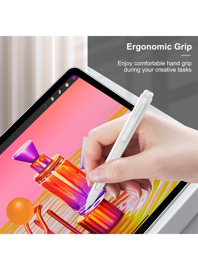 MoKo Holder Sleeve Compatible with Apple Pencil 2nd Generation, Retractable PC Pen Sleeve with Sturdy Clip for iPad Air 5th/4th Gen, iPad Pro 11/Pro 12.9 2021/2020, iPad Mini 6 2021, White - Image 4