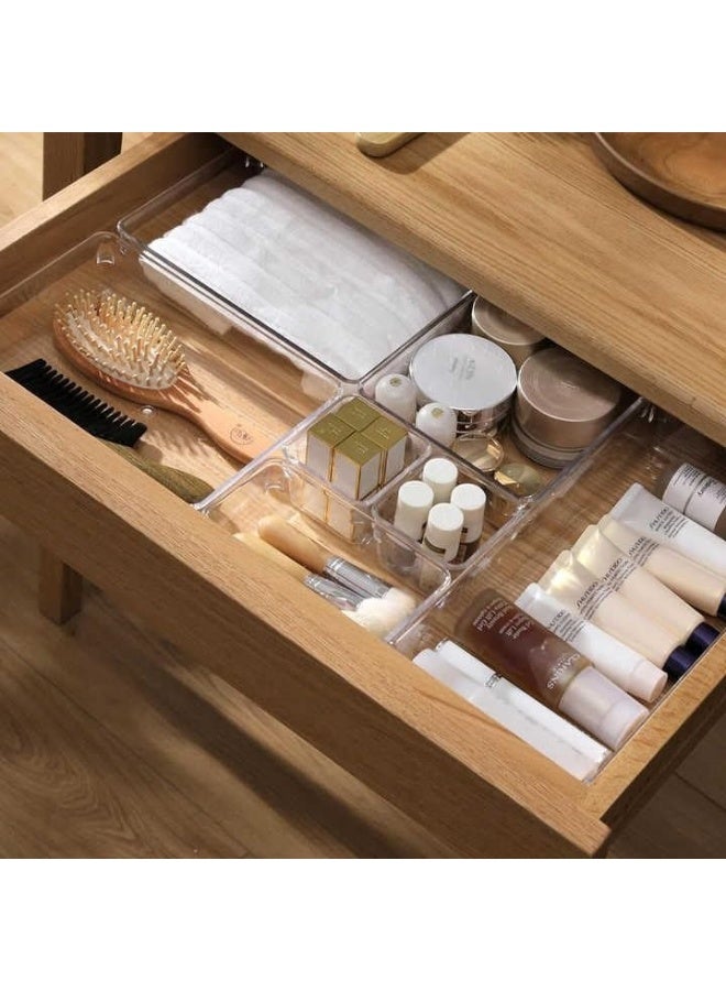 3-Pack Clear Drawer Storage Trays – Durable Plastic Organizer Bins for Kitchen, Bathroom, Bedroom, Vanity, and Office – Ideal Dividers for Makeup, Accessories, Utensils, and Office Supplies - Image 5