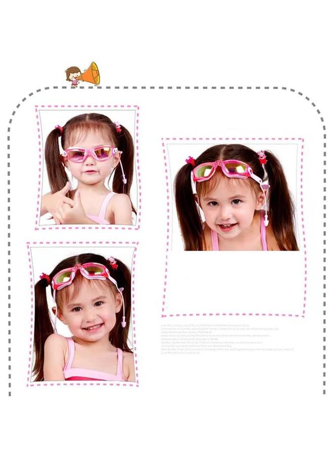 نظارات سباحة للأطفال للصبيان والبنات، أحزمة قابلة للتعديل، ختم عين سيليكون، مقاومة للتسرب، حماية من الأشعة فوق البنفسجية، عدسات مضادة للضباب مع سدادة أذن ومشبك أنف - Image 2