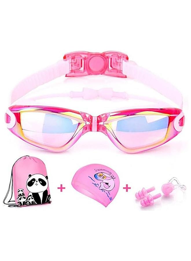 نظارات سباحة للأطفال للصبيان والبنات، أحزمة قابلة للتعديل، ختم عين سيليكون، مقاومة للتسرب، حماية من الأشعة فوق البنفسجية، عدسات مضادة للضباب مع سدادة أذن ومشبك أنف - Image 1
