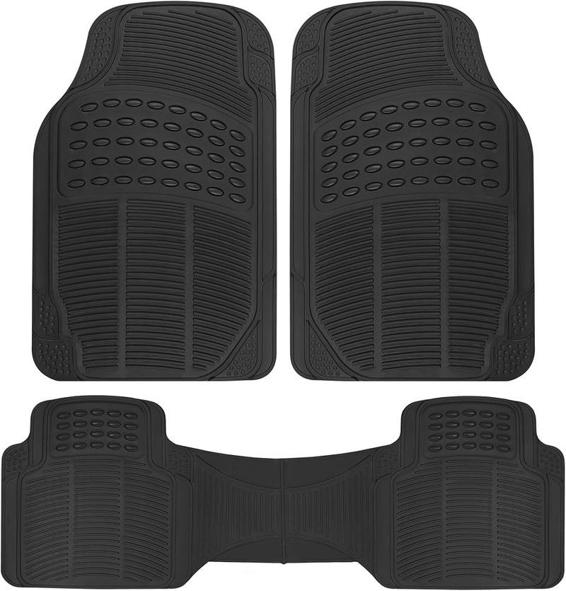 BDK ProLiner Floor Mats for Cars Trucks SUV, Black 3-Piece Heavy Duty Car Mats with Universal Fit Design, All Weather Car Floor Liners - Image 1