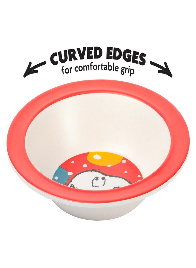 Peanuts Snoopy Fun Times 5-Piece Bamboo Melamine Dinnerware Set For Kids - Red - Image 3