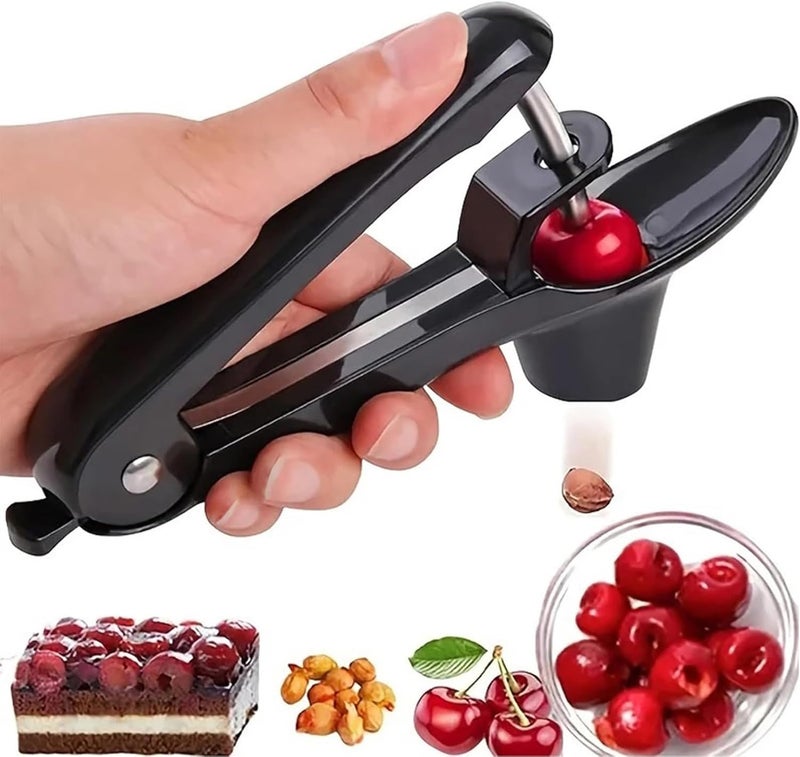Ytuomzi Cherry Pitter, Cherry Pit Remover Tool, Olives Pitter Cherry Seed Core Stoner Seed Tool with Lock Design, Durable Cherries Corer Fruit Pit Remover for Cherry Jam - Image 1