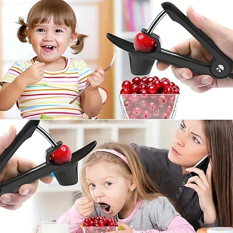 Ytuomzi Cherry Pitter, Cherry Pit Remover Tool, Olives Pitter Cherry Seed Core Stoner Seed Tool with Lock Design, Durable Cherries Corer Fruit Pit Remover for Cherry Jam - Image 5
