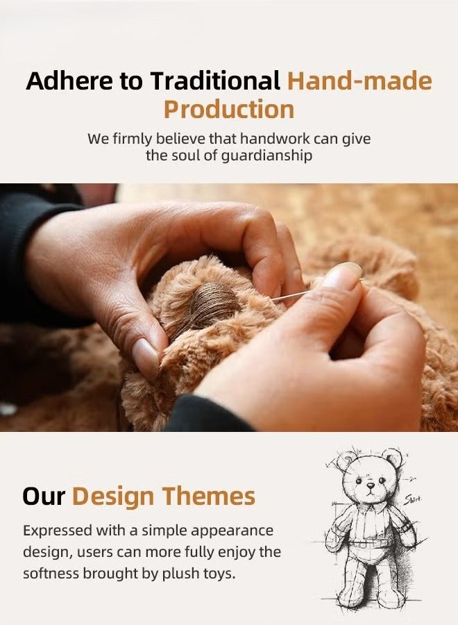 دب تيدي محشو 50 سم، دب تيدي ذو شكل فريد، دب بني محشو أشعث، لعبة قطيفة رائعة، مصنوعة من مادة حشو ناعمة فاخرة، ديكور داخلي، ديكور غرفة بطابع ممتع، هدية مثالية لجميع الأعمار - Image 3