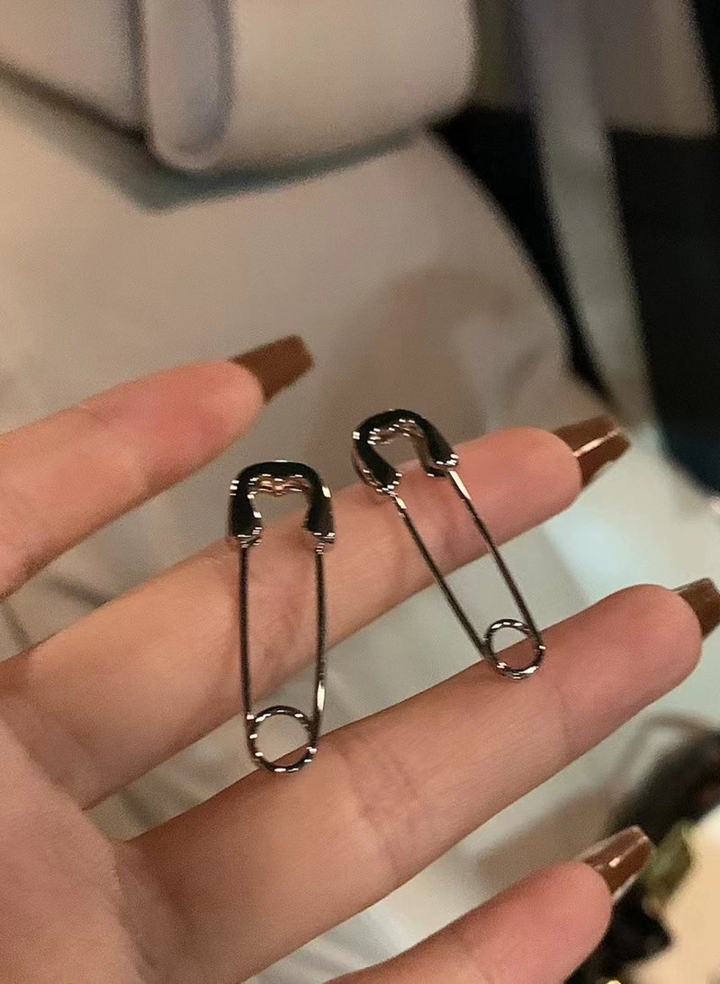 Goolsky Minimalist Safety Pin Stud Earrings – Unique High-End Design, Trendy Women's Ear Accessories  - Image 2