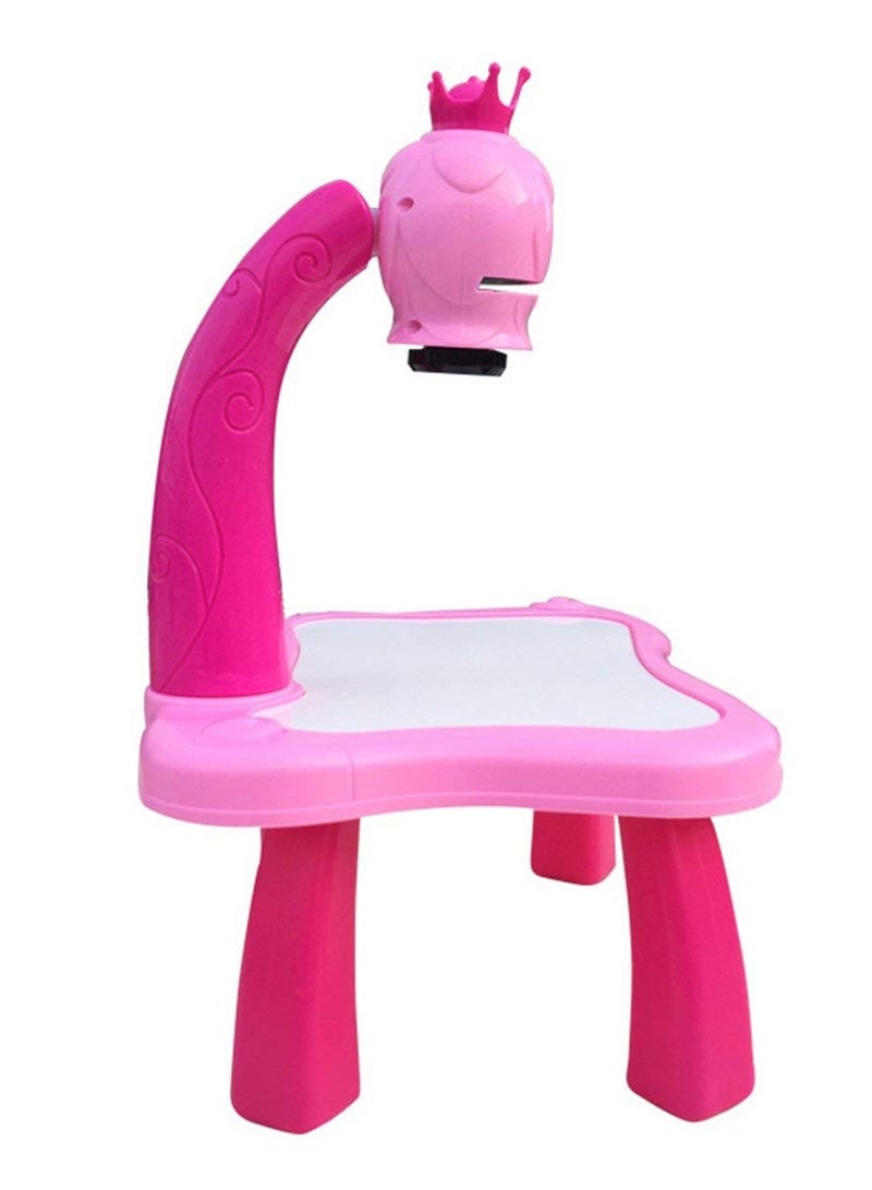 دوركو مكتب تعلم الطفل مع جهاز عرض ذكي ، لوحة كتابة التعلم المبكر للطفل الذكي ، آلة رسم الإسقاط للتعلم للفتاة الصبي 3-8 سنوات (الوردي) - Image 4