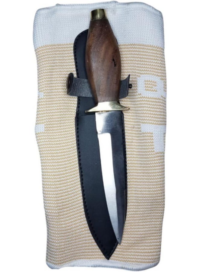 سكين لتقطيع اللحوم من الفولاذ المقاوم للصدأ،  مثبتة في ربطة ساق للجزارين والرعاة والرحالة - Image 3