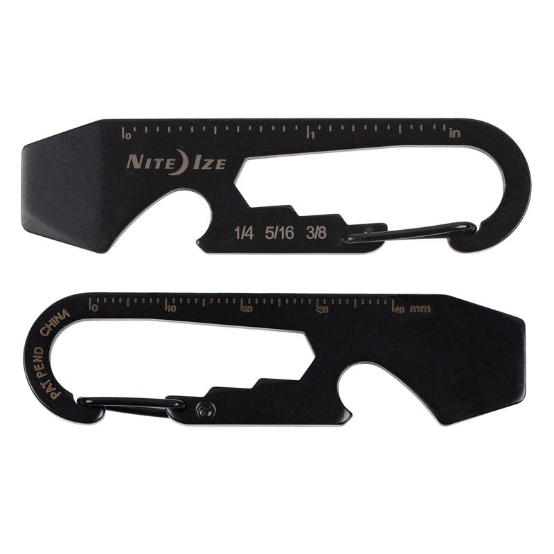 Nite Ize DoohicKey Keychain Multi Tool, Stainless-Steel 5-in-1 Multi Tool With Bottle Opener + Carabiner Clip, Black - Image 2