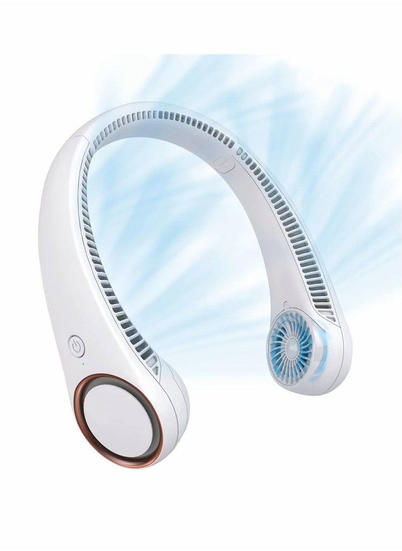 Excefore Portable Neck Fan, Hands Free Bladeless Fan, Cooling Personal Fan, 3 Speeds Adjustment, Headphone Design, Rechargeable, USB Powered Neck Fan  - Image 1