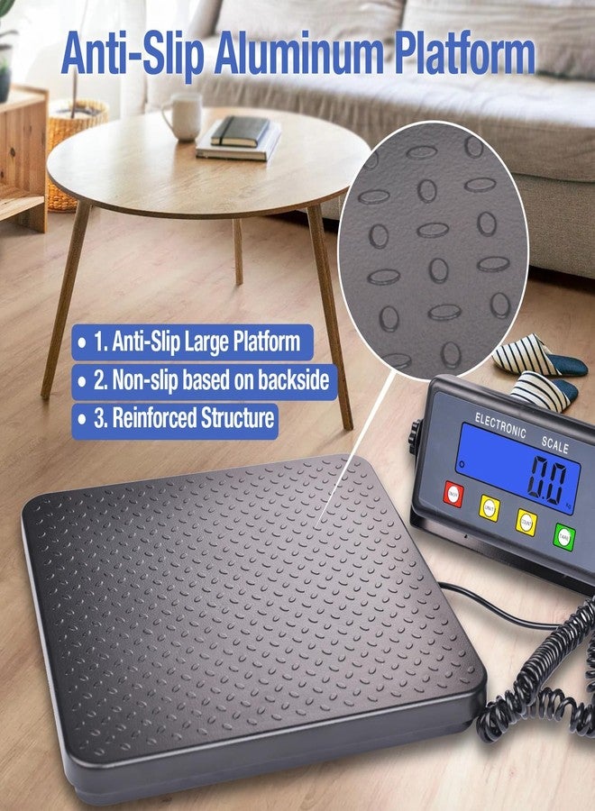 Surmount Way Surmountway Industrial Shipping Scale with Anti-Slip Aluminium Platform, 11.8" x 11.8" Black Portable Digital Postal Scale 440lbs for Shipping Packages Luggages with Tare/Count/Auto-Off Functions - Image 4