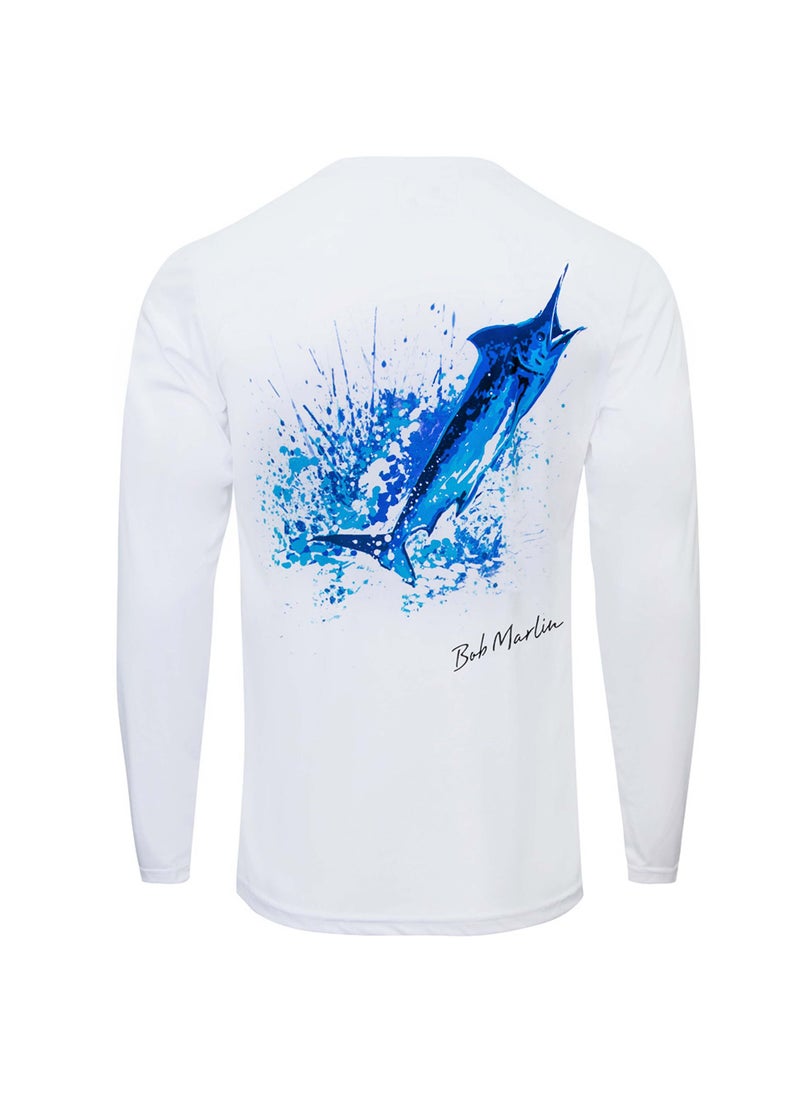 BOB MARLIN Marlin Performance Shirt Ocean Marlin White-2Xl  - Image 1