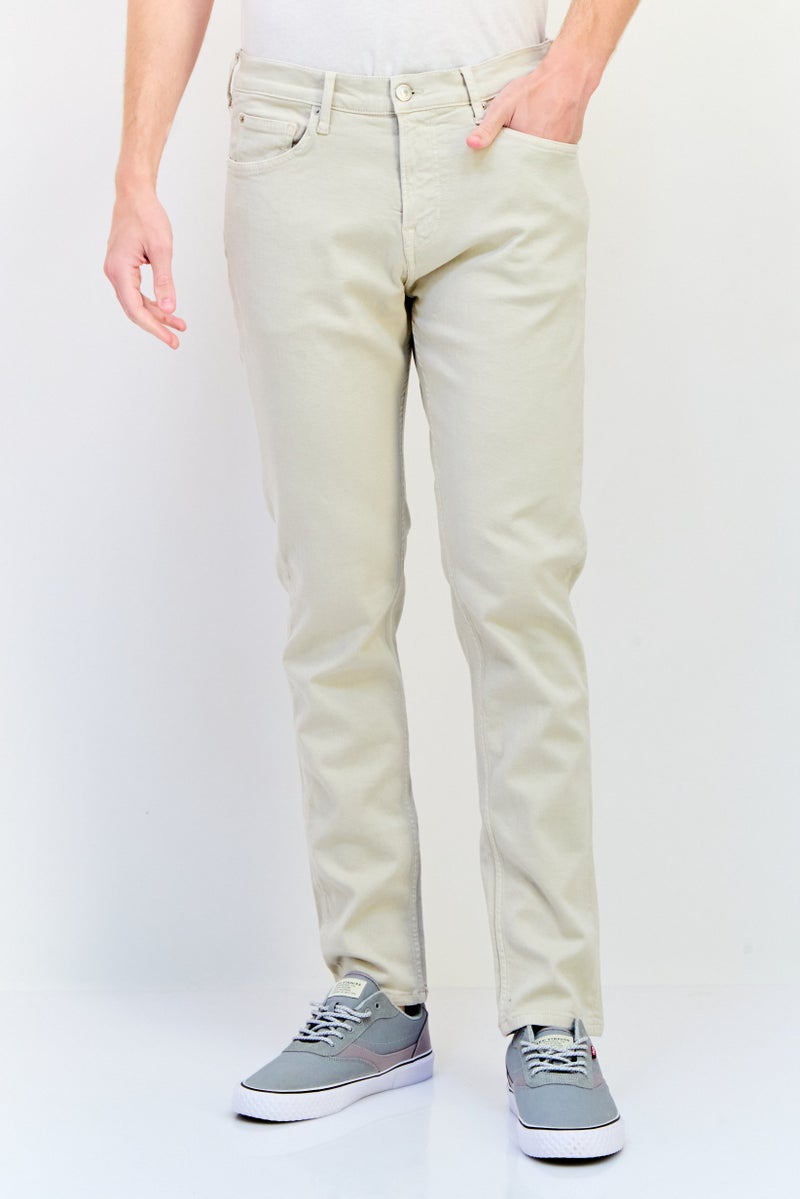 Celio Men Slim Fit Solid Stretchable Solid Jeans, Beige - Image 1