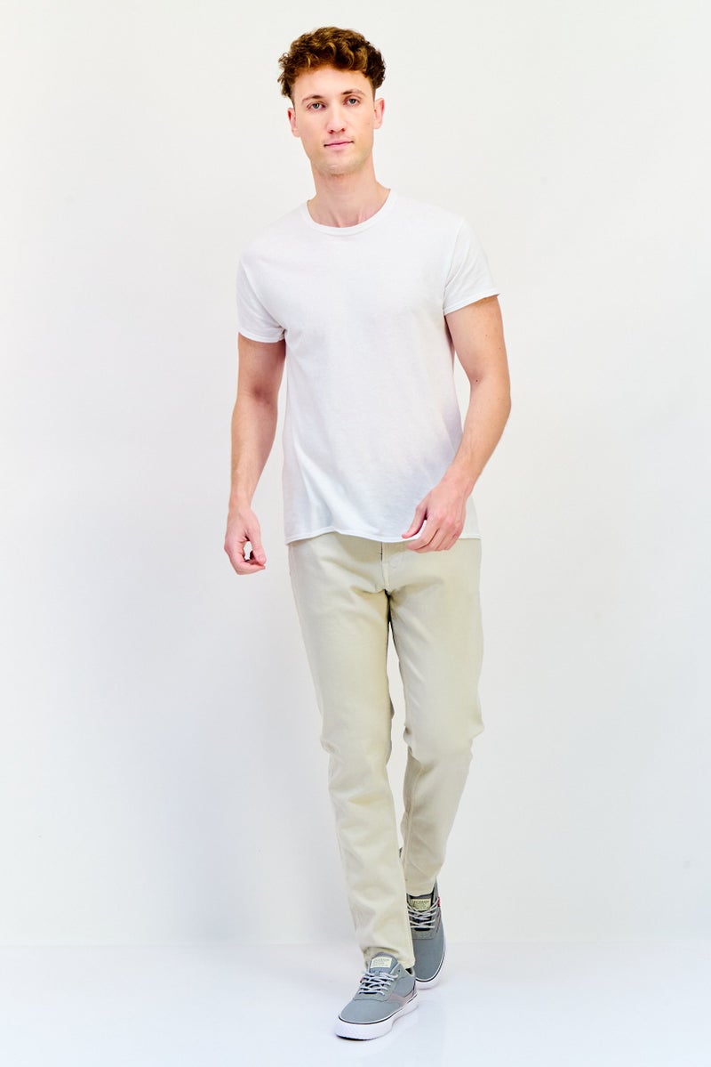 Celio Men Slim Fit Solid Stretchable Solid Jeans, Beige - Image 4