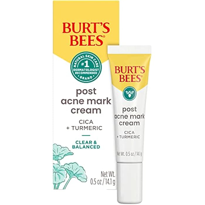 Burt's Bees Burt’s Bees Back To School Dorm Essentials, Post Acne Mark Cream for All Skin Types, Gentle Dark Spot Correcting Cream for Face, Formulated with Turmeric, 0.5 Oz. - Image 1