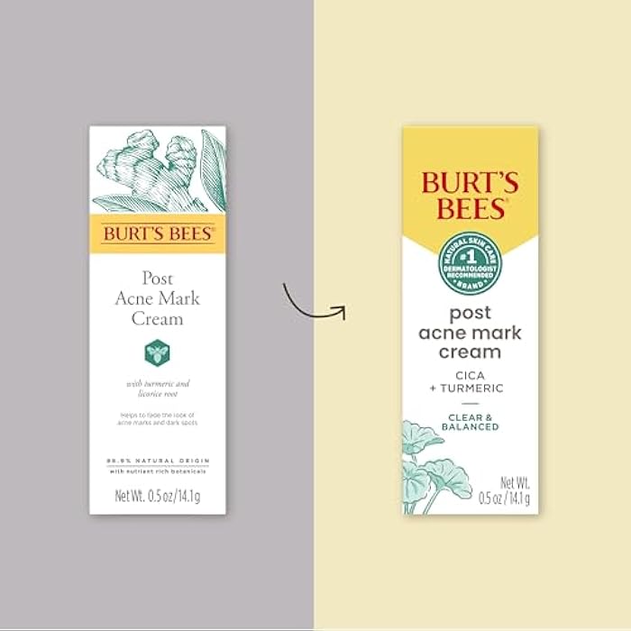 Burt's Bees Burt’s Bees Back To School Dorm Essentials, Post Acne Mark Cream for All Skin Types, Gentle Dark Spot Correcting Cream for Face, Formulated with Turmeric, 0.5 Oz. - Image 2