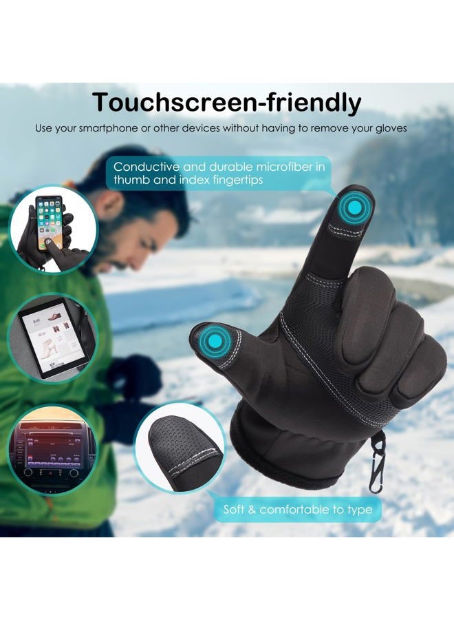 GORELOX Winter Warm Gloves,Touchscreen Cold Weather Driving Gloves Windproof Anti-Slip Sports Gloves for Cycling Running Skiing Hiking Climbing,Men ＆ Women Large black - Image 4