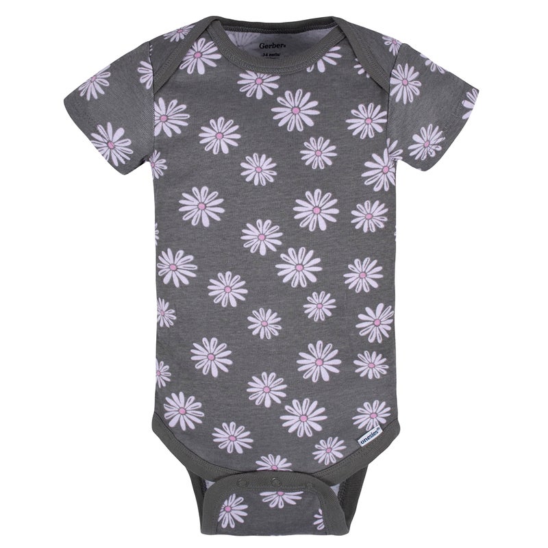 Gerber Baby Girls 8-pack Short Sleeve Onesies Bodysuits Shirt, Lavender Garden, 0-3 Months US - Image 3