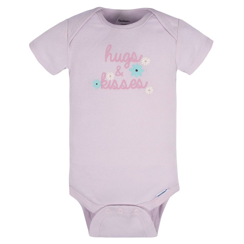 Gerber Baby Girls 8-pack Short Sleeve Onesies Bodysuits Shirt, Lavender Garden, 0-3 Months US - Image 2