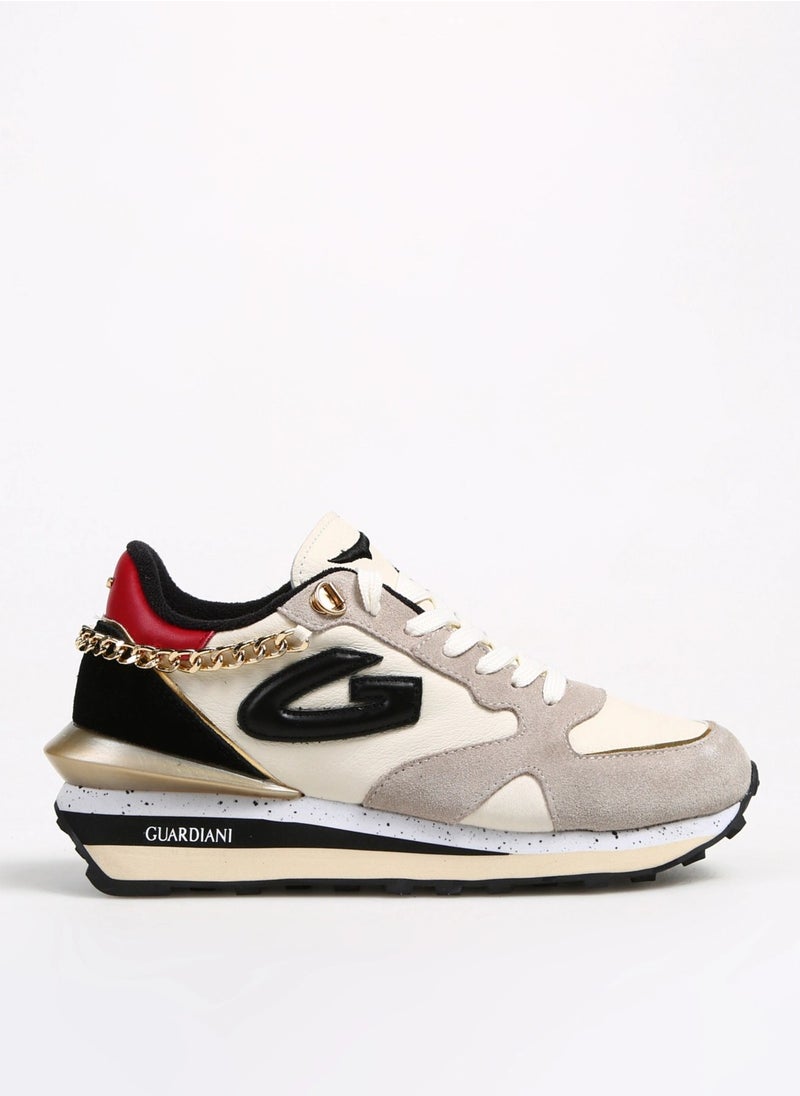 Alberto Guardiani Sand - White Women's Suede Sneaker Wen 0154  - Image 1