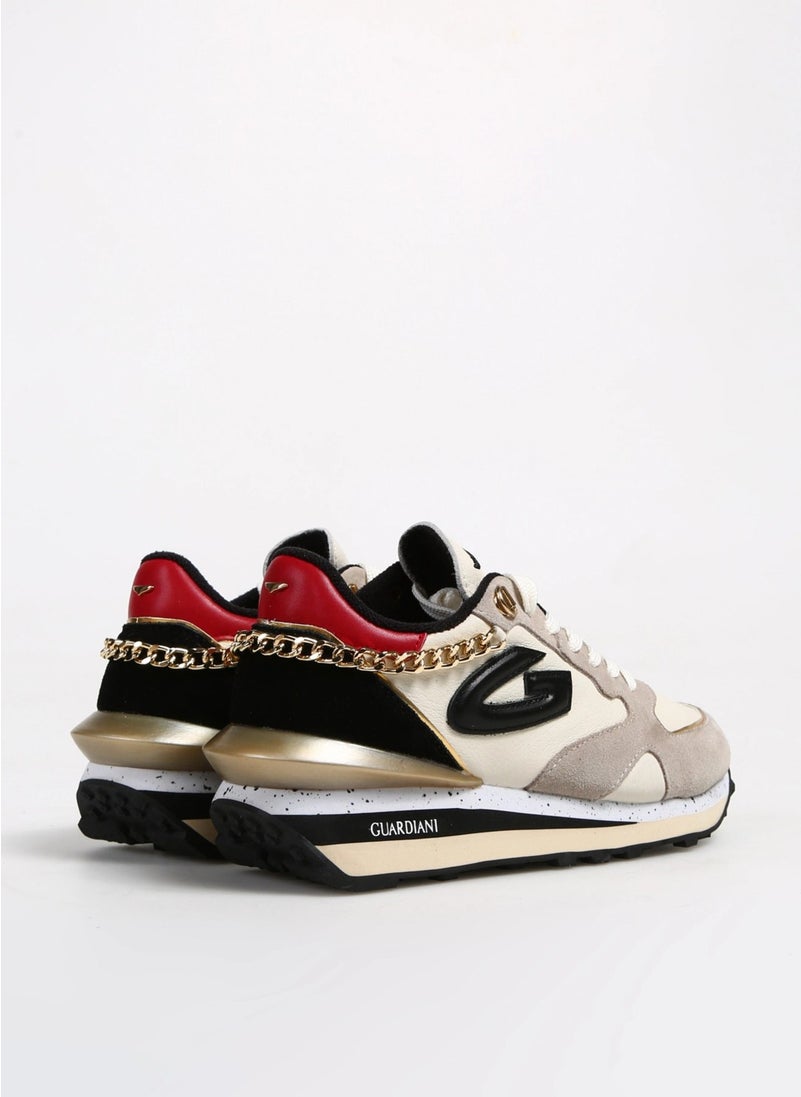 Alberto Guardiani Sand - White Women's Suede Sneaker Wen 0154  - Image 3