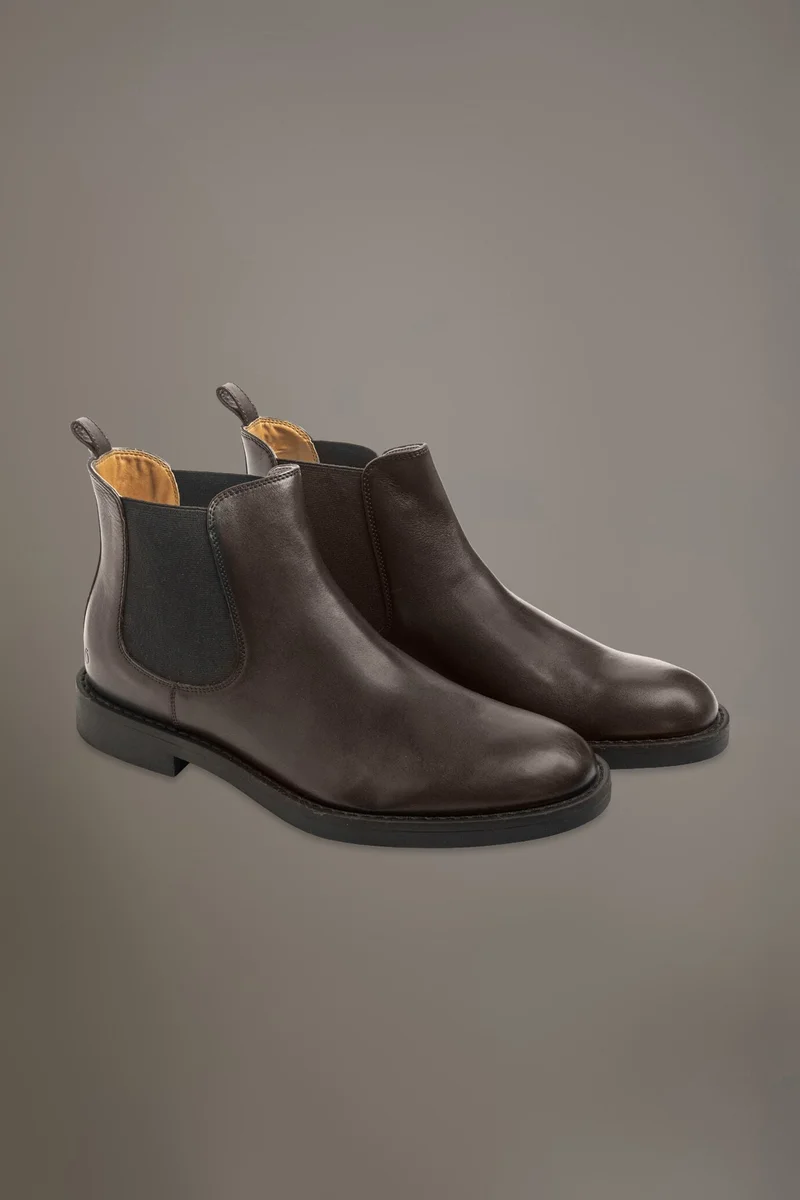 Doppelganger 100% brushed leather chelsea boots - Brown