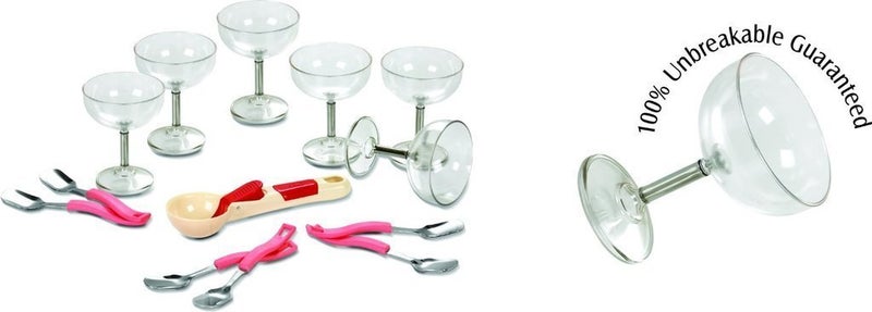 Sajani IceCream Cups Bowl with Ice Cream Spoon Set of 13 Pcs - Image 2