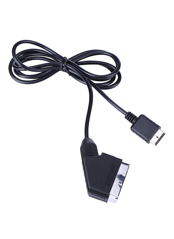 NIBEMINENT Slim Line RGB SCART Cable TV AV Lead For PlayStation 1/2/3 Black  - Image 1