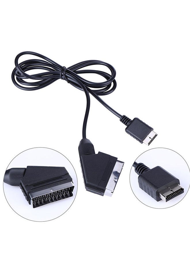 NIBEMINENT Slim Line RGB SCART Cable TV AV Lead For PlayStation 1/2/3 Black  - Image 2