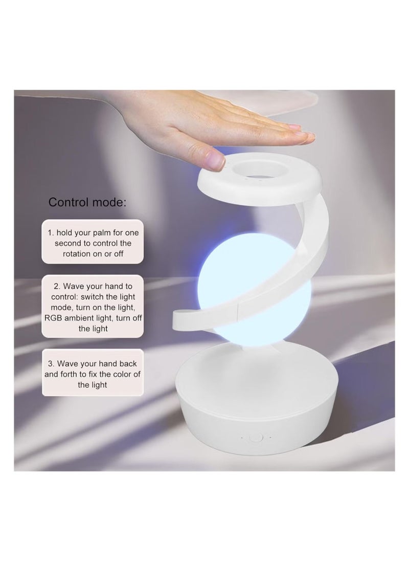 JAJEEK Modern Spiral Bedside Lamp with Rotating RGB Suspension, 3D Visual Levitation Ball LED Table Lamp, Magnetic LED Desk Light Bulb, Stylish Nightstand Lamp for Bedroom, Living Room, and Office Decor, Futuristic Home Lighting Solution - Image 3