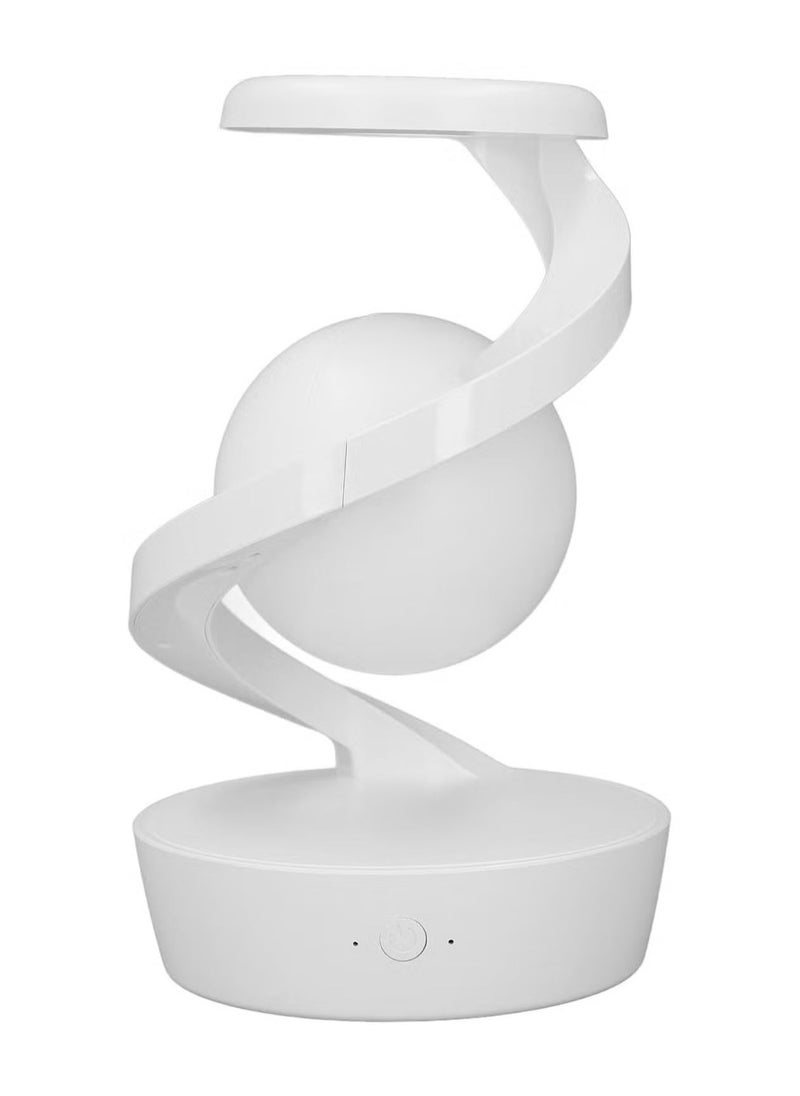 JAJEEK Modern Spiral Bedside Lamp with Rotating RGB Suspension, 3D Visual Levitation Ball LED Table Lamp, Magnetic LED Desk Light Bulb, Stylish Nightstand Lamp for Bedroom, Living Room, and Office Decor, Futuristic Home Lighting Solution - Image 1