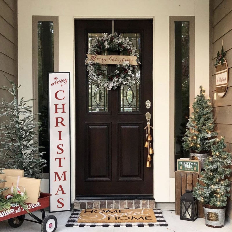 ALODNY 10PCS Christmas Stencils for Painting on Wood-Reusable Merry Christmas &Santa Stop Here Porch Sign Stencils-Believe/Let is Snow/Joy/Have a Holly Jolly Stencil- Large Christmas Stencils for DIY Crafts - Image 5