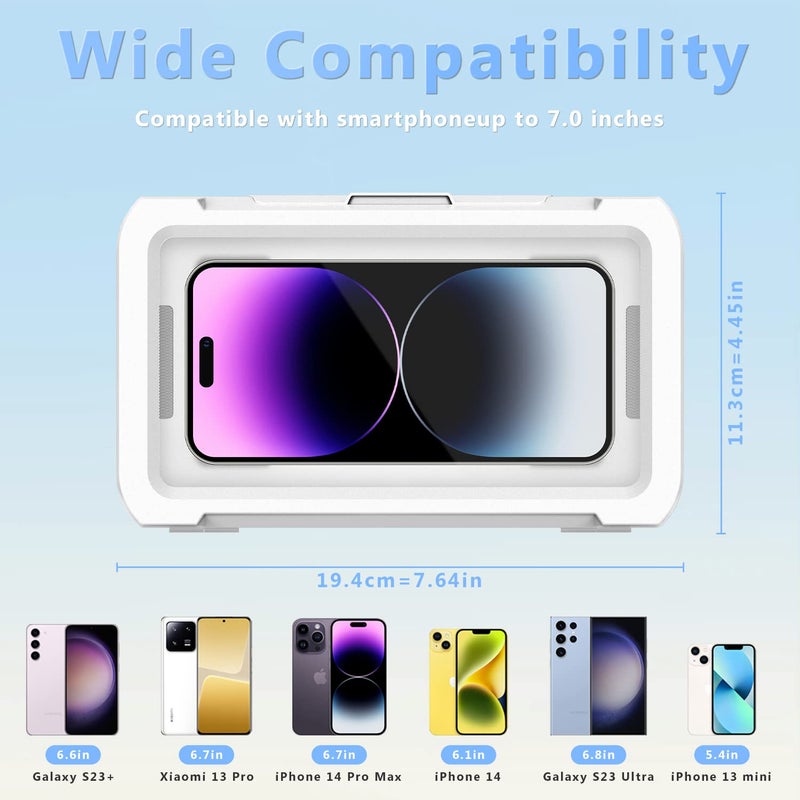 URROY Shower Phone Holder Waterproof, 360Â° Rotation Shower Phone Case, Anti-Fog High Sensitivity Universal Cover Mount Stand for Bathroom Wall Mirror Bathtub Kitchen, Gift for Men Women - Image 5