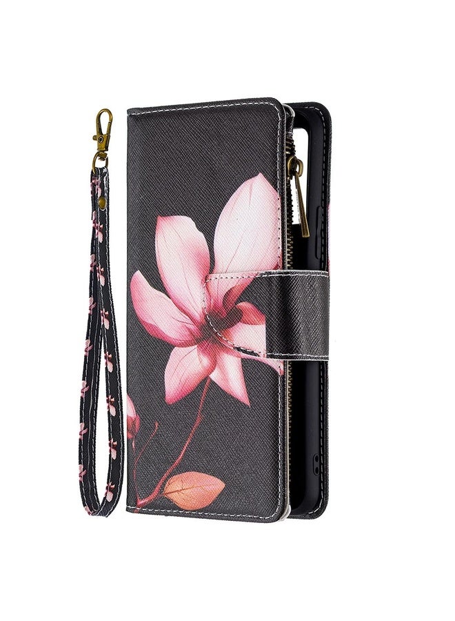 HuHa Case Cover For vivo V21e 4G Colored Drawing Pattern Zipper Horizontal Flip Leather Case with Holder & Card Slots & Wallet(Lotus) - Image 2
