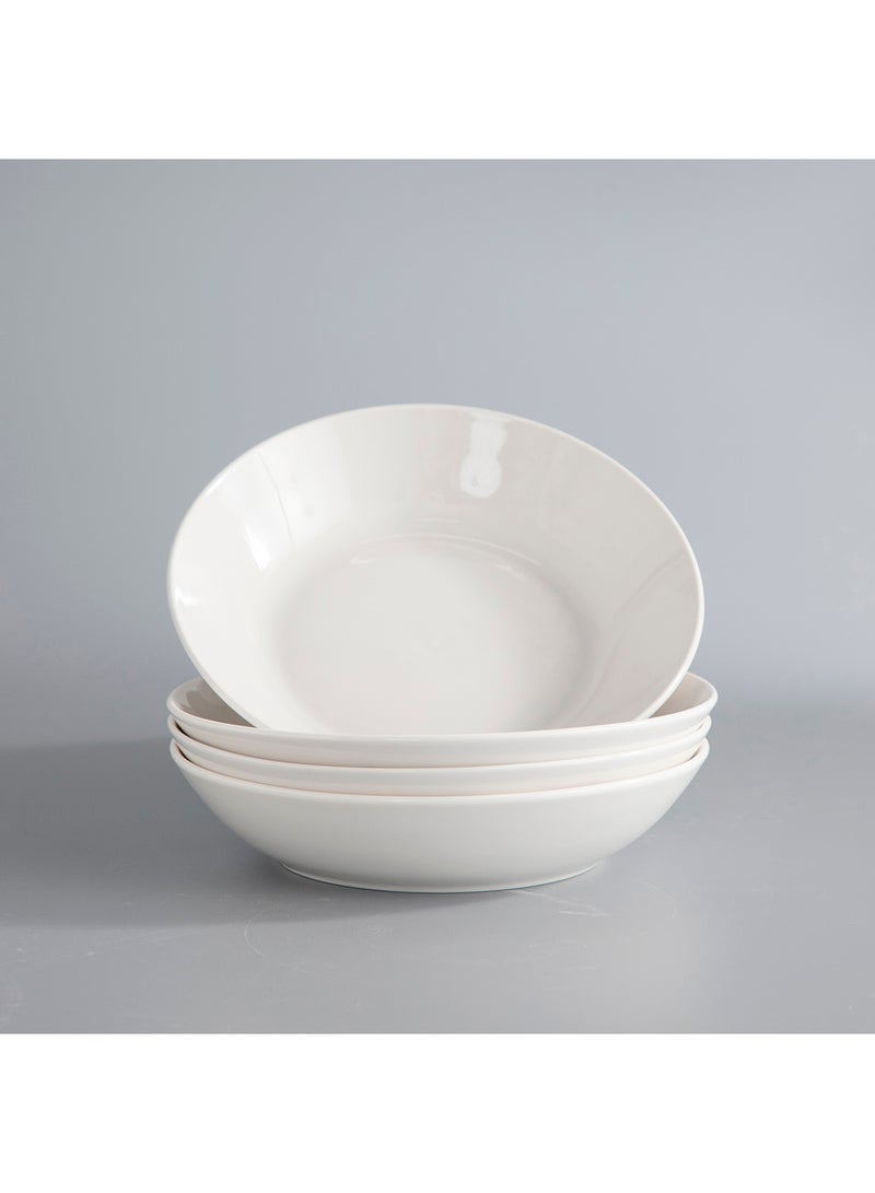 16 Piece Porcelain Dinnerware Set for 4, Kitchen Plates And Bowls, Dishwasher & Microwave Safe,Serve for 4 - All White Color - Image 2