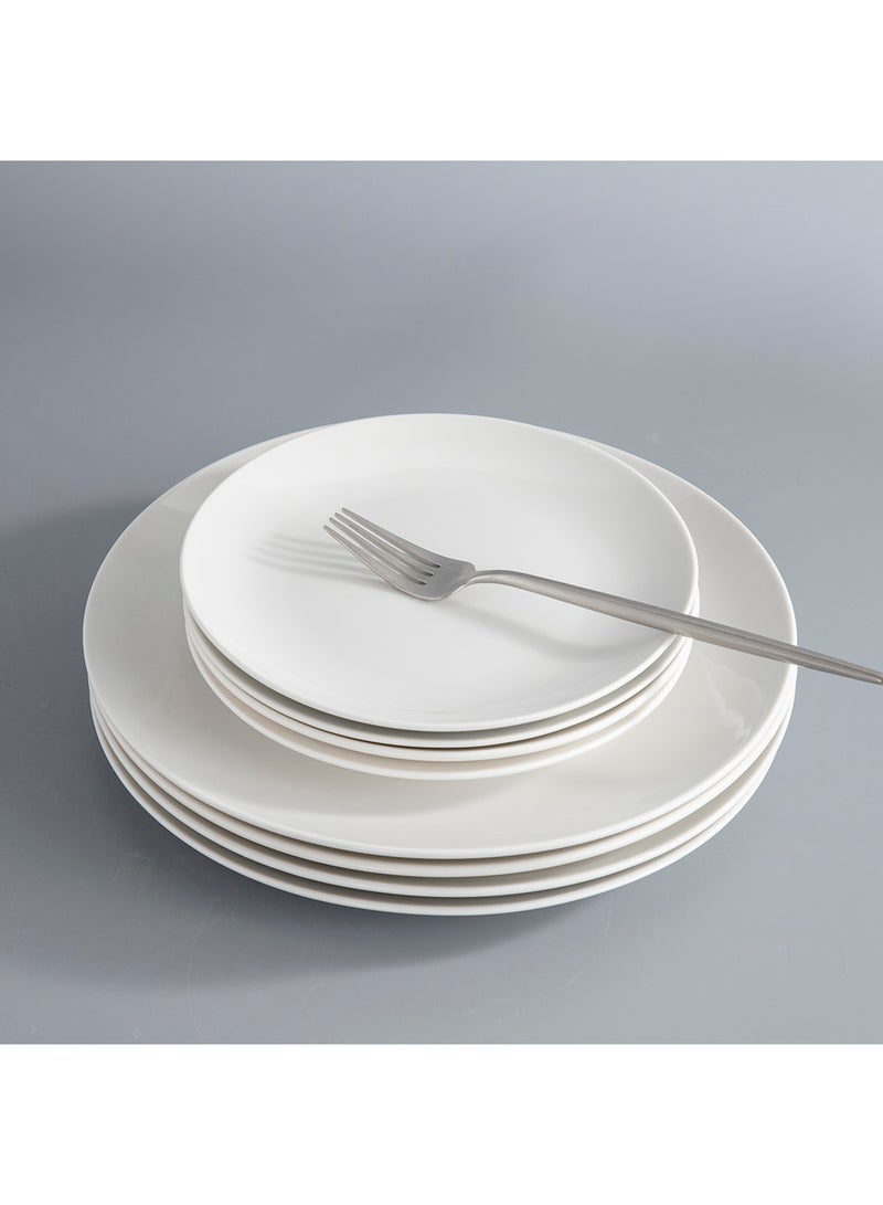 16 Piece Porcelain Dinnerware Set for 4, Kitchen Plates And Bowls, Dishwasher & Microwave Safe,Serve for 4 - All White Color - Image 3