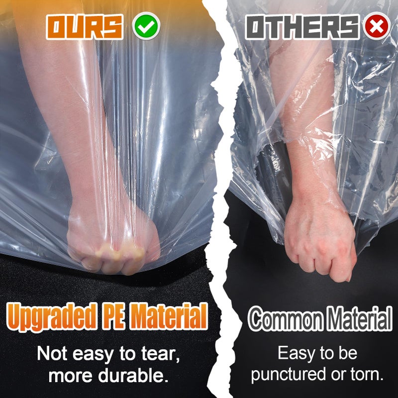 Beeplove 6.6x13ft Anti-Tear Clear Tarp Waterproof - 2pcs Windproof Poly Tarpaulin, Heavy Duty Transparent Enclosure with Grommets for Covering Chicken Coops Greenhouse Garden Plants - Image 2