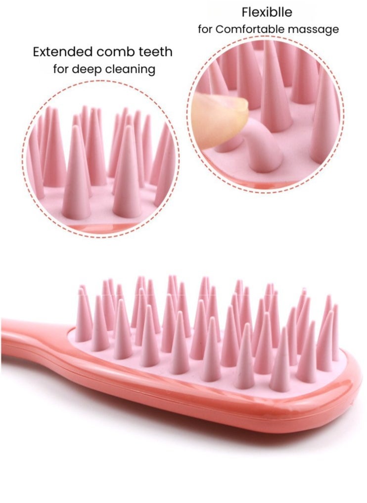 Prime by javaudan Long Handle Shampoo Brush Silicone Scalp Massage Comb Hair Scalp Scrubber  Washing Brush  - Image 2
