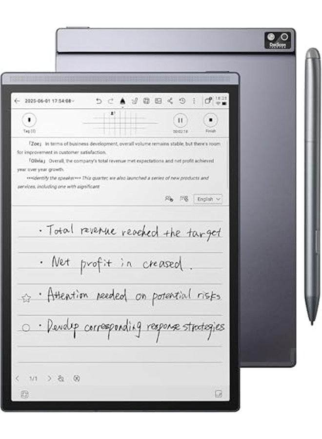 iFLYTEK جهاز AINOTE Air 2 اللوحي الذكي للكتابة – شاشة E-Ink مقاس ‎8.2‎ بوصة، مدمج مع ChatGPT، تحويل الصوت إلى نص، ترجمة وتدوين ذكي، WiFi 6 وBluetooth، سعة ‎32‎ جيجابايت، قلم مرفق - Image 1