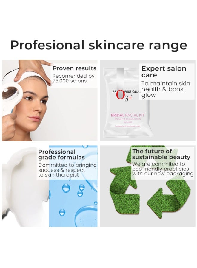 O3+ Bridal Facial Kit for Radiant & Glowing Skin with Hyaluronic Acid, Glycolic Acid and Niacinamide - Ideal for All Skin Types (60g+69ml) - Image 3
