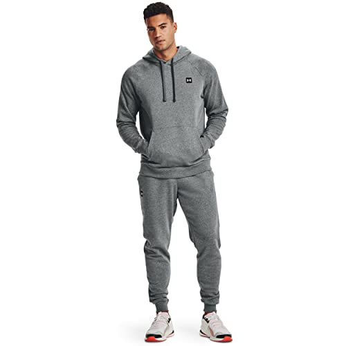 Under Armour mens Rival Fleece Joggers , Pitch Gray Light Heather (012)/Onyx White , Medium - Image 5